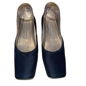 Nina  Women's Blue Satin Block Heels‎ Size 8M Formal Y2K 90s